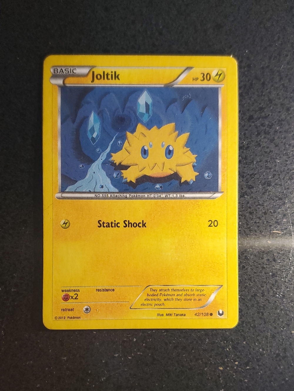 Joltik Electric Trading Card — Yellow Collector Card